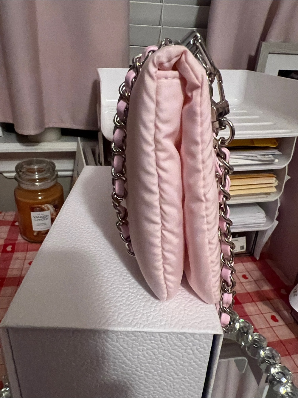 Dior Light Pink CD Flap Crossbody with Silver Chain - Picture 4 of 6